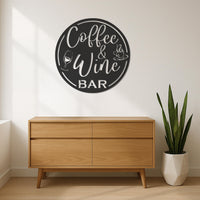 Coffee and Wine Bar Metal Wall Sign, Coffee Lover Decor, Wine Enthusiast Wall Art, Kitchen, Bar, Cafe, Home Bar Sign, Rustic Metal Decor 6
