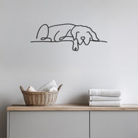 Modern Sleeping Dog Wall Art, Metal Dog Wall Decor, Minimalist Pet Wall Hanging, Personalized Dog Name Sign, Animal Wall Art for Pet Lovers 1