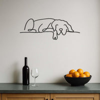 Modern Sleeping Dog Wall Art, Metal Dog Wall Decor, Minimalist Pet Wall Hanging, Personalized Dog Name Sign, Animal Wall Art for Pet Lovers 2