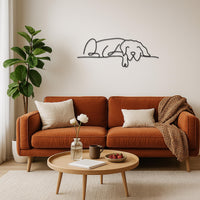 Modern Sleeping Dog Wall Art, Metal Dog Wall Decor, Minimalist Pet Wall Hanging, Personalized Dog Name Sign, Animal Wall Art for Pet Lovers 4
