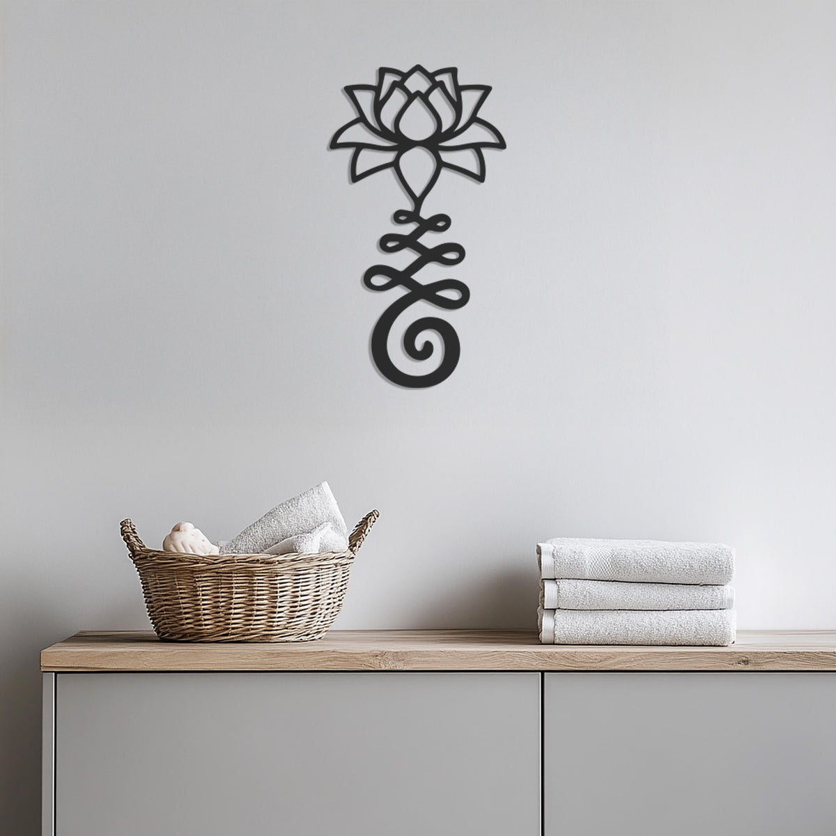 Lotus Flower with Om Symbol Metal Wall Art, Yoga Meditation Decor, Spiritual Zen Home Accent, Mindfulness Gift for Yoga Lovers, Wall Art