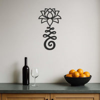 Lotus Flower with Om Symbol Metal Wall Art, Yoga Meditation Decor, Spiritual Zen Home Accent, Mindfulness Gift for Yoga Lovers, Wall Art 2