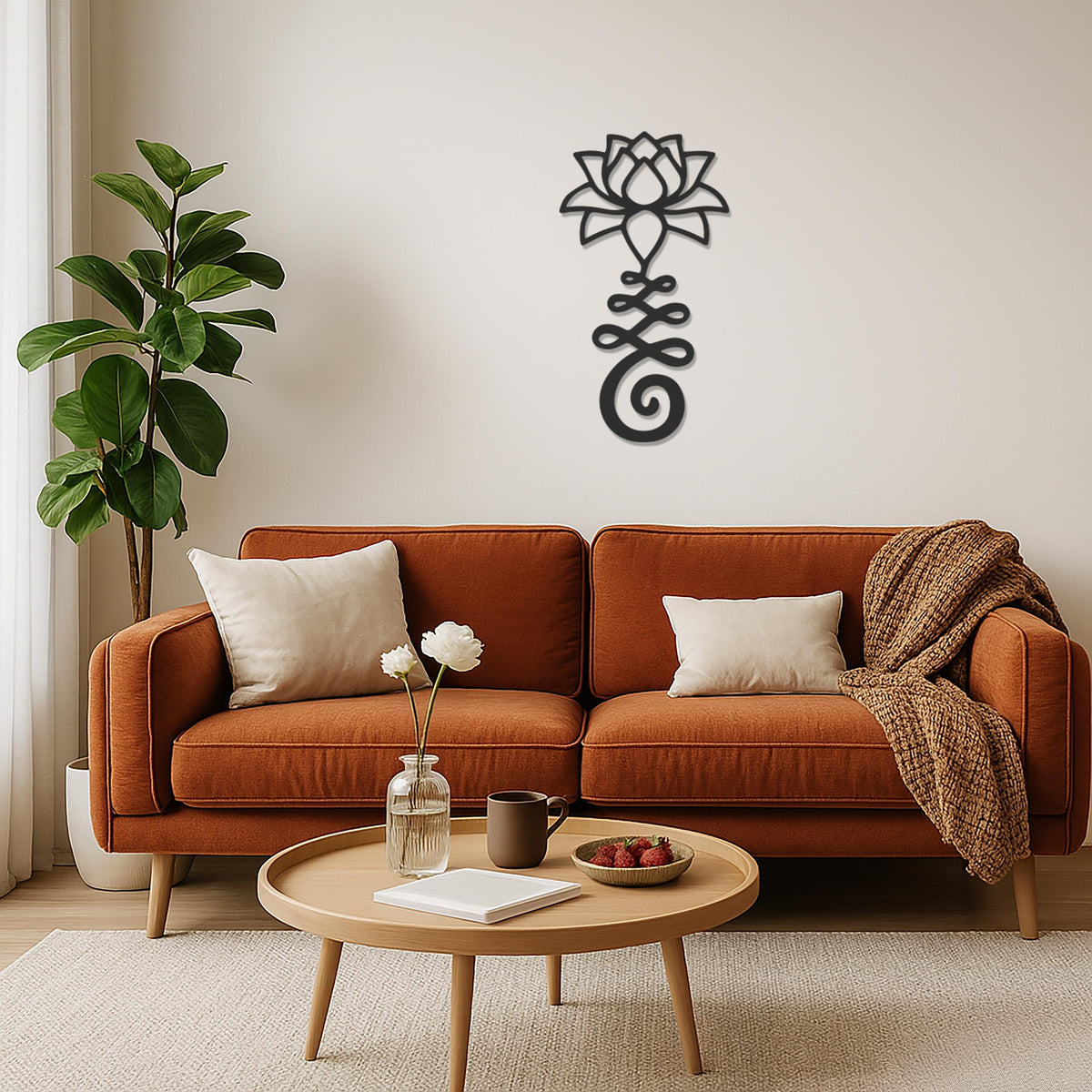 Lotus Flower with Om Symbol Metal Wall Art, Yoga Meditation Decor, Spiritual Zen Home Accent, Mindfulness Gift for Yoga Lovers, Wall Art