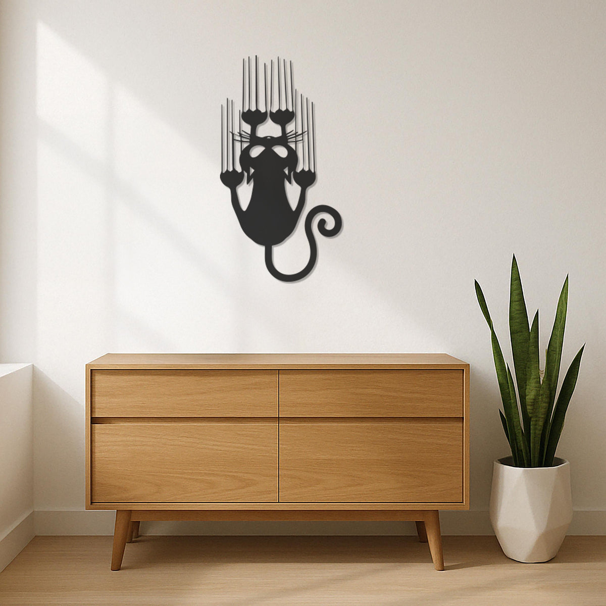 Funny Cat Metal Wall Art, Scratching Cat Wall Decor, Cute Cat Wall Art, Cat Lover Gift, Cat Silhouette Wall Art, Playful Cat Decor, Wall Art