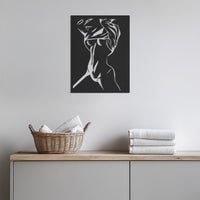 Abstract Female Body Metal Wall Art, Modern Woman Silhouette Wall Decor, Modern Minimalist Nude Metal Art, Bedroom Living Room Wall Hanging 1