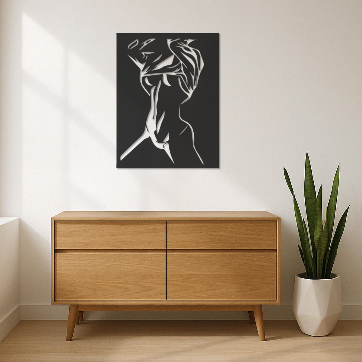 Abstract Female Body Metal Wall Art, Modern Woman Silhouette Wall Decor, Modern Minimalist Nude Metal Art, Bedroom Living Room Wall Hanging