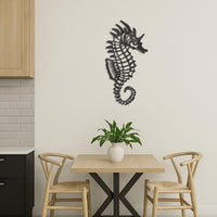 Seahorse Metal Wall Art, Ocean Animal Wall Decor, Coastal Beach House Metal Decor, Sea Life Art, Nautical Bathroom Decor,Underwater Art Gift 3