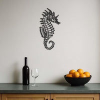 Seahorse Metal Wall Art, Beach Nautical Wall Decor, Coastal Sea Life Metal Artwork, Modern Bathroom Ocean Decor, Underwater Marine Gift Idea 2