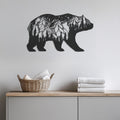 Bear Metal Wall Art, Mountain Bear Wall Decor, Nature Wildlife Wall Hanging, Rustic Cabin Wall Decor, Outdoor Adventure Metal Bear Decor