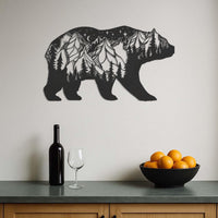Bear Metal Wall Art, Mountain Bear Wall Decor, Nature Wildlife Wall Hanging, Rustic Cabin Wall Decor, Outdoor Adventure Metal Bear Decor 2