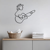 Guitar Player Metal Wall Art, Minimalist Musician Wall Decor, Music Lover Gift, Modern Metal Guitarist Wall Hanging, Music Room Art,Wall Art 1