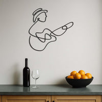 Guitar Player Metal Wall Art, Minimalist Musician Wall Decor, Music Lover Gift, Modern Metal Guitarist Wall Hanging, Music Room Art,Wall Art 2
