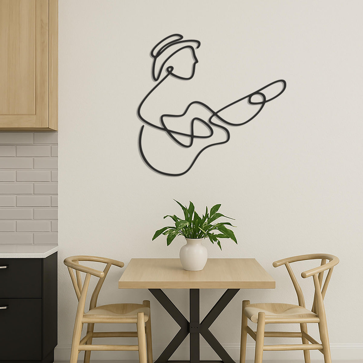 Guitar Player Metal Wall Art, Minimalist Musician Wall Decor, Music Lover Gift, Modern Metal Guitarist Wall Hanging, Music Room Art,Wall Art
