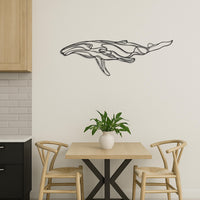 Metal Whale Wall Art, Modern Whale Metal Decor, Ocean Inspired Wall Hanging, Nautical Metal Wall Sculpture, Sea Life Coastal Wall Decor 3