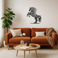 Metal Horse Wall Art, Tree Shaped Horse Decor, Rustic Horse Metal Wall Hanging, Equestrian Wall Art, Farmhouse Animal Wall Decor,Wall Art 4