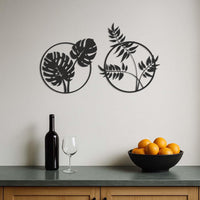 Leaf Wall Art, Metal Plant Decor, Modern Botanical Wall Art, Minimalist Leaves Metal Wall Hanging, Tropical Boho Home Decor for Living Room 2