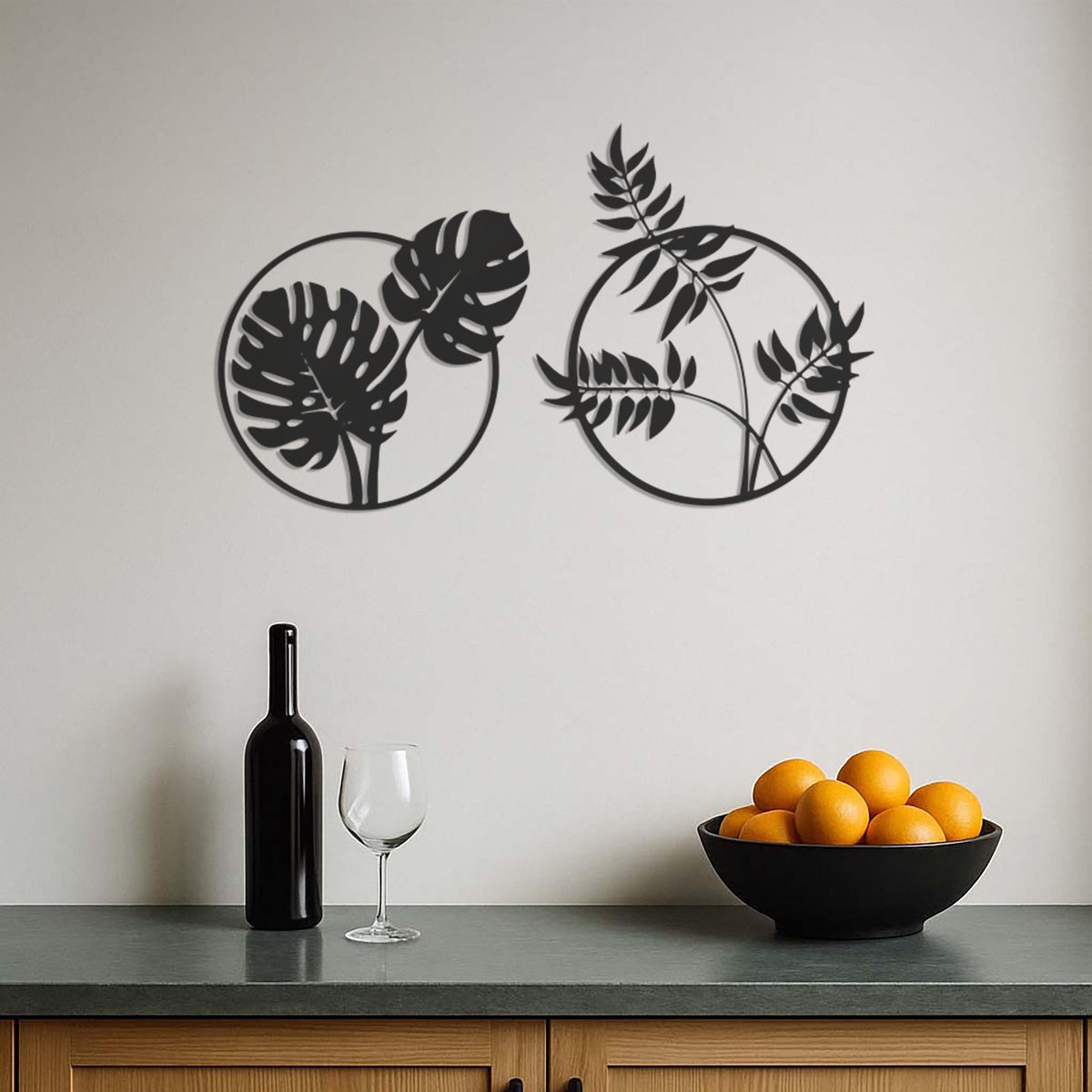 Leaf Wall Art, Metal Plant Decor, Modern Botanical Wall Art, Minimalist Leaves Metal Wall Hanging, Tropical Boho Home Decor for Living Room