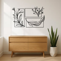 Botanical Wall Art, Minimalist Leaf Metal Wall Decor, Modern Plant Wall Hanging, Nature Inspired Wall Panel, Modern Contemporary Metal Decor 6
