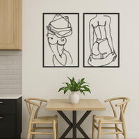 Metal Wall Art Set of 2, Female Body Line Art Decor, Nude Woman Wall Hanging, Minimalist Boho Wall Decor for Bedroom, Living Room Gift Idea 3