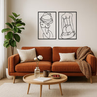 Metal Wall Art Set of 2, Female Body Line Art Decor, Nude Woman Wall Hanging, Minimalist Boho Wall Decor for Bedroom, Living Room Gift Idea 4