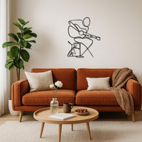 Minimalist Guitarist Metal Wall Art, One Line Musician Wall Decor For Studio Or Living Room, Modern Music Lover Gift For Him Or Her,Wall Art 4