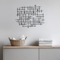 Geometric Metal Wall Art for Modern Living Room, Abstract Industrial Line Pattern Wall Sculpture, Large Minimalist Wall Decor, Wall Art