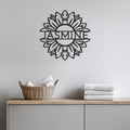 Custom Name Sunflower Metal Wall Art Sign, Personalized Floral Steel Wall Decor for Living Room, Nursery or Entryway Gift, Wall Art