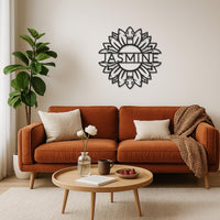 Custom Name Sunflower Metal Wall Art Sign, Personalized Floral Steel Wall Decor for Living Room, Nursery or Entryway Gift, Wall Art 4