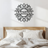 Custom Name Sunflower Metal Wall Art Sign, Personalized Floral Steel Wall Decor for Living Room, Nursery or Entryway Gift, Wall Art 5