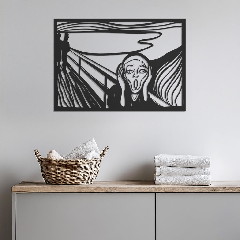 The Scream Inspired Metal Wall Art – Edvard Munch Style Abstract Silhouette Wall Hanging for Modern Art Lovers, Munch Wall Decor, Wall Art
