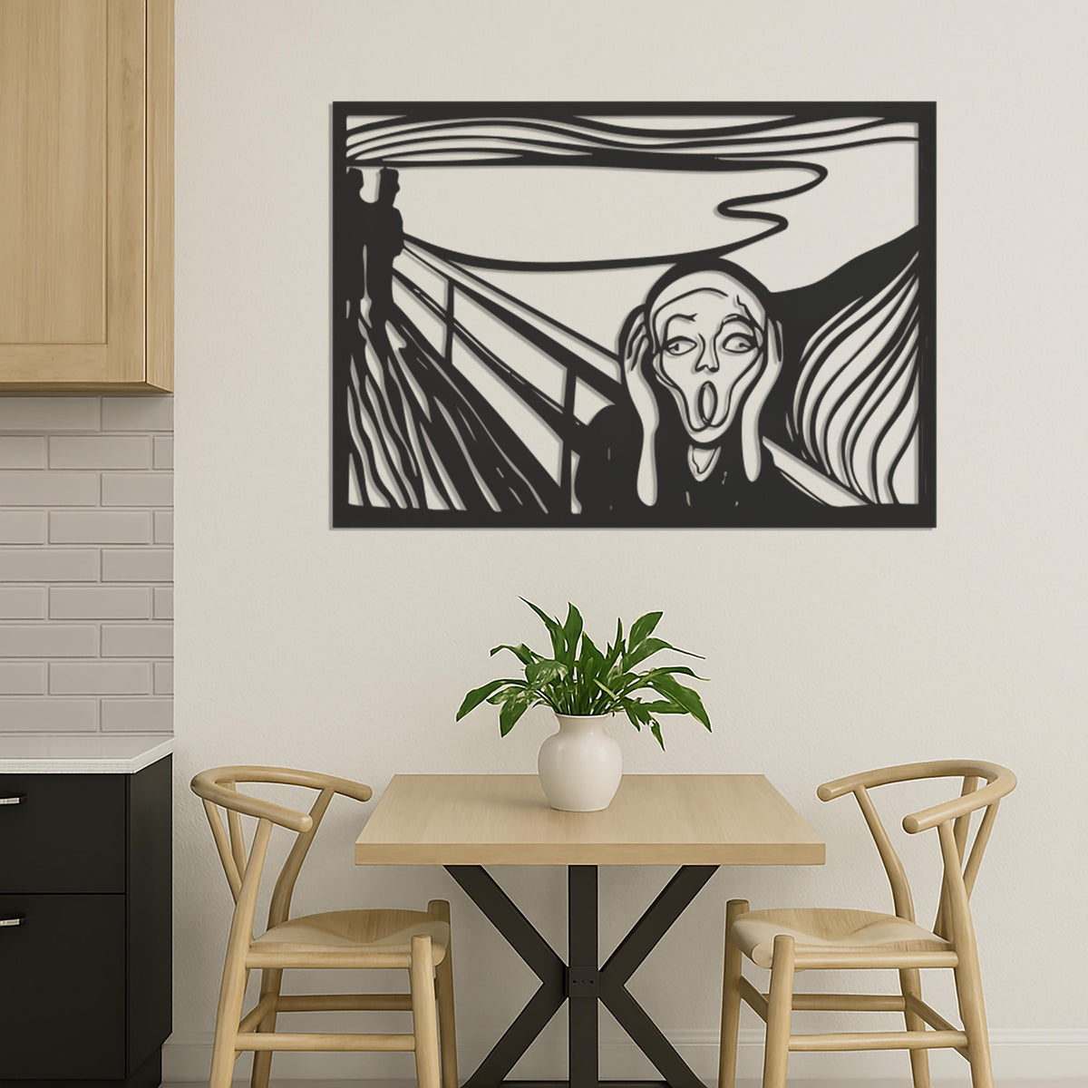 The Scream Inspired Metal Wall Art – Edvard Munch Style Abstract Silhouette Wall Hanging for Modern Art Lovers, Munch Wall Decor, Wall Art