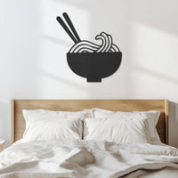 Ramen Bowl Metal Wall Art, Minimalist Kitchen Decor with Chopsticks, Modern Noodle Bowl Silhouette for Food Lover,Spaghetti Lovers,Wall Art 5