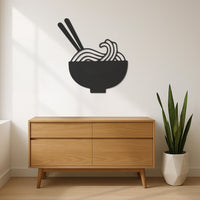 Ramen Bowl Metal Wall Art, Minimalist Kitchen Decor with Chopsticks, Modern Noodle Bowl Silhouette for Food Lover,Spaghetti Lovers,Wall Art 6