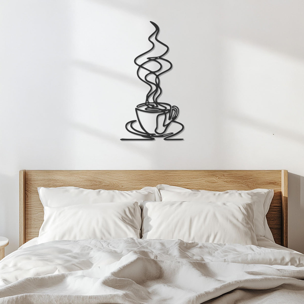 Coffee Cup Metal Wall Art, Coffee Bar Wall Decor, Modern Wire Line Art for Kitchen, Cafe Wall Hanging, Coffee Lover Gift, Metal Artwork