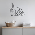 Metal Cat Wall Art, Modern Line Art Kitty Decor, Minimalist Cat Silhouette Wall Sculpture for Pet Lovers, Playful Feline Wall Sign, Wall Art