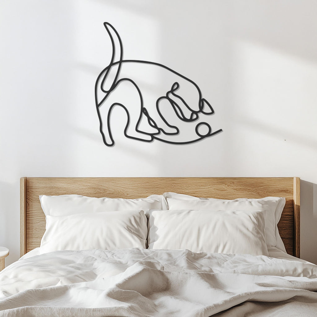 Metal Cat Wall Art, Modern Line Art Kitty Decor, Minimalist Cat Silhouette Wall Sculpture for Pet Lovers, Playful Feline Wall Sign, Wall Art