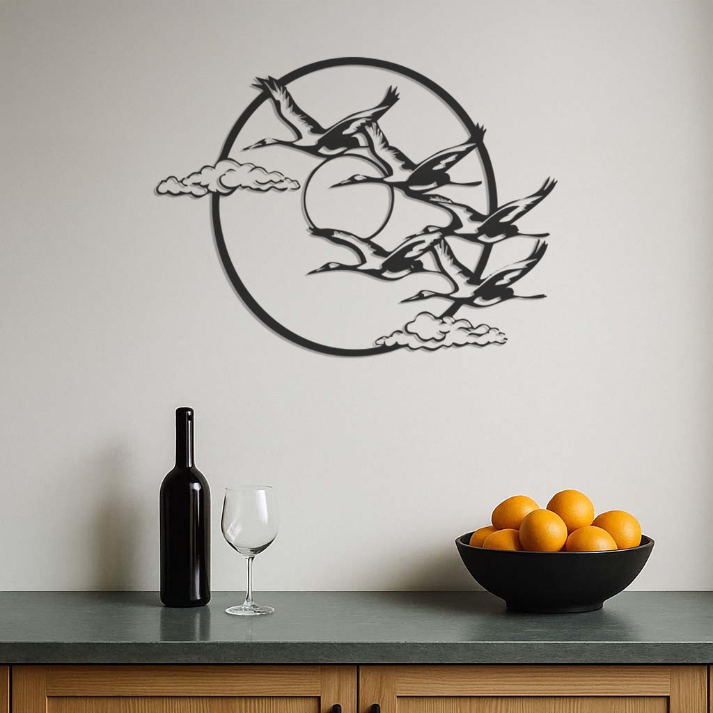 Geese Flying Wall Art, Modern Metal Bird Wall Decor, Nature Inspired Home Accent, Metal Goose Wall Sculpture, Geese Wall Hanging, Wall Art