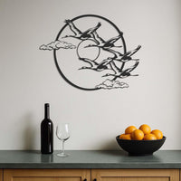 Geese Flying Wall Art, Modern Metal Bird Wall Decor, Nature Inspired Home Accent, Metal Goose Wall Sculpture, Geese Wall Hanging, Wall Art 2