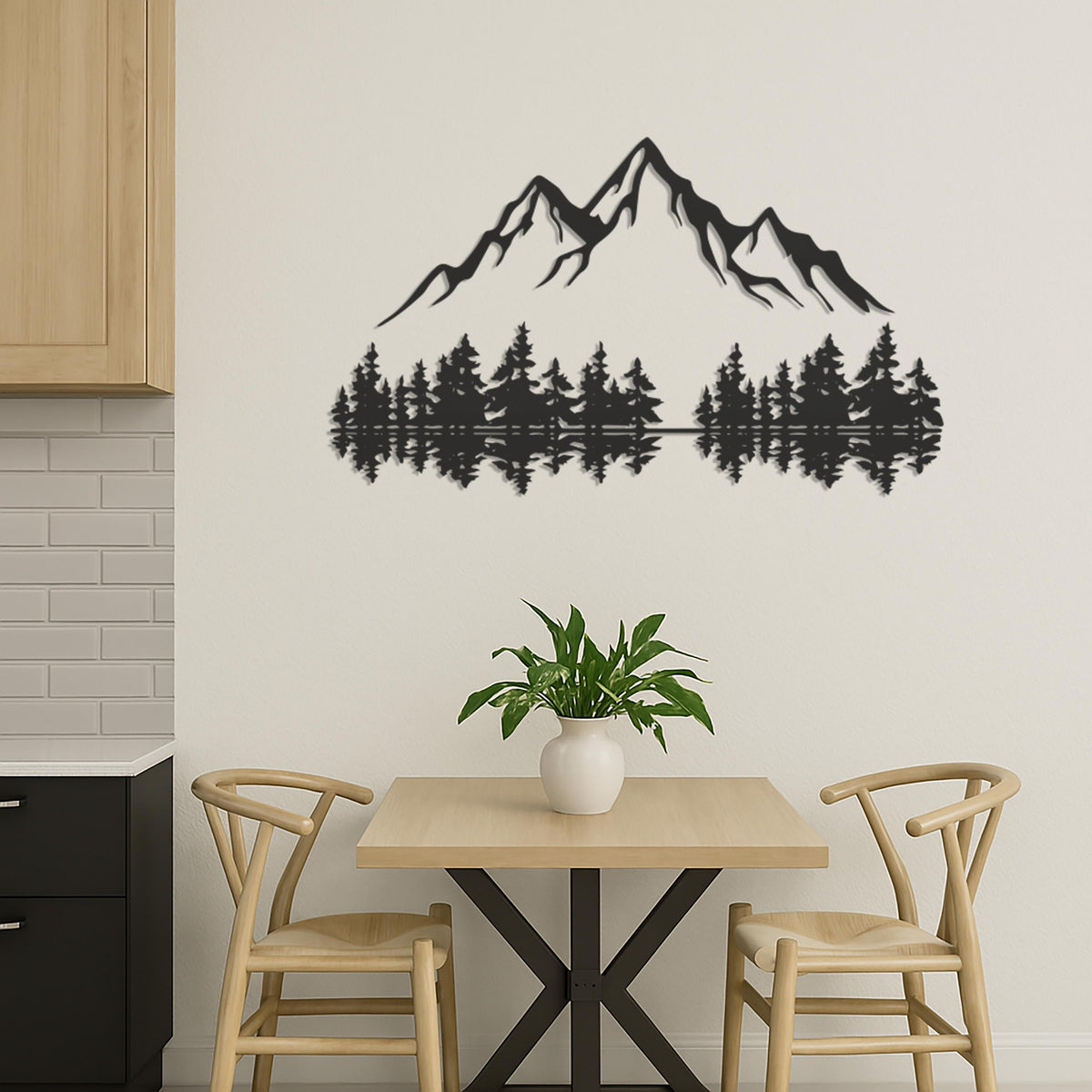 Mountain Forest Wall Art, Nature Landscape Metal Wall Decor, Cabin Lodge Wall Hanging, Rustic Pine Tree Wall Sign, Forest Metal Art,Wall Art