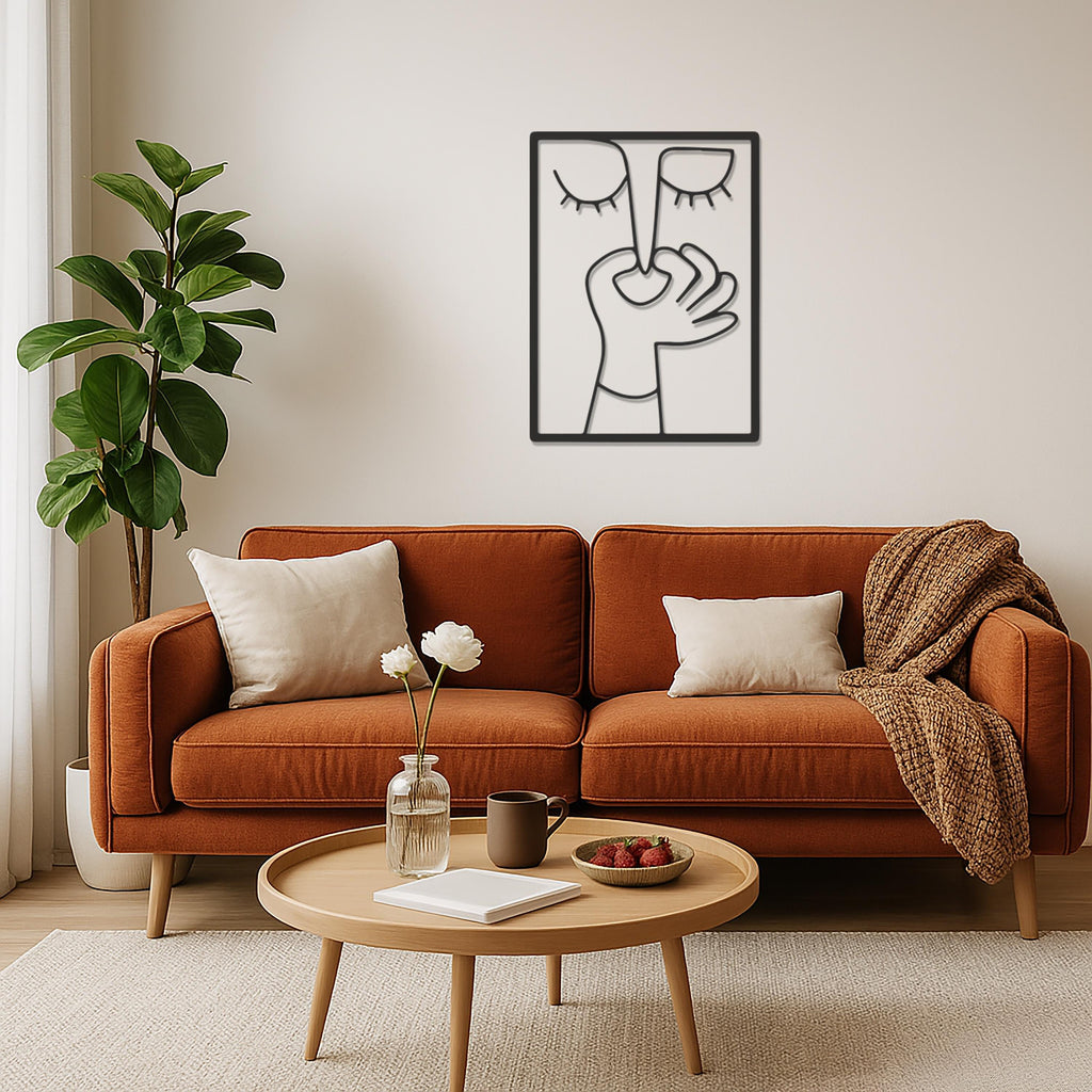 Face Line Art Metal Wall Decor, Minimalist Abstract Face Wall Hanging, Modern Geometric Woman Art, One Line Drawing Wall Sculpture, Wall Art