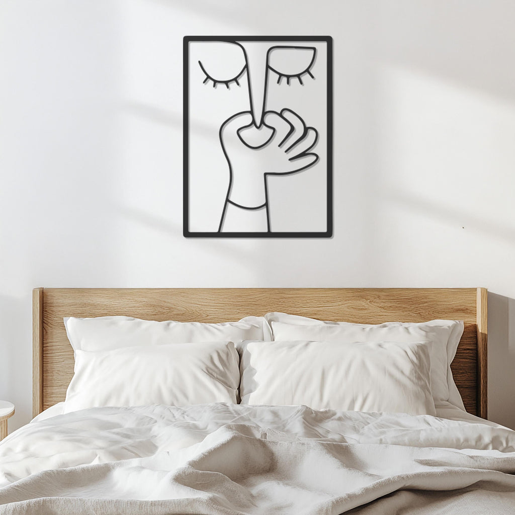 Face Line Art Metal Wall Decor, Minimalist Abstract Face Wall Hanging, Modern Geometric Woman Art, One Line Drawing Wall Sculpture, Wall Art