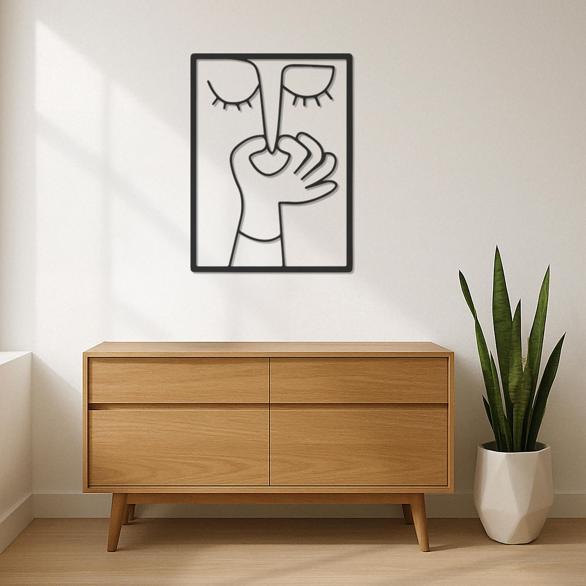 Face Line Art Metal Wall Decor, Minimalist Abstract Face Wall Hanging, Modern Geometric Woman Art, One Line Drawing Wall Sculpture, Wall Art