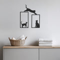 Cat Metal Wall Art Set, Minimalist Cat Wall Decor, Kitty Lover Gift, 3 Piece Cat Silhouette Metal Sign,Modern Pet Home Wall Hanging,Wall Art