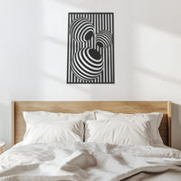 3D Optical Illusion Metal Wall Art, Geometric Abstract Panel, Modern Illusion Home Decor, Contemporary Wall Hanging Sculpture, Wall Decor 5