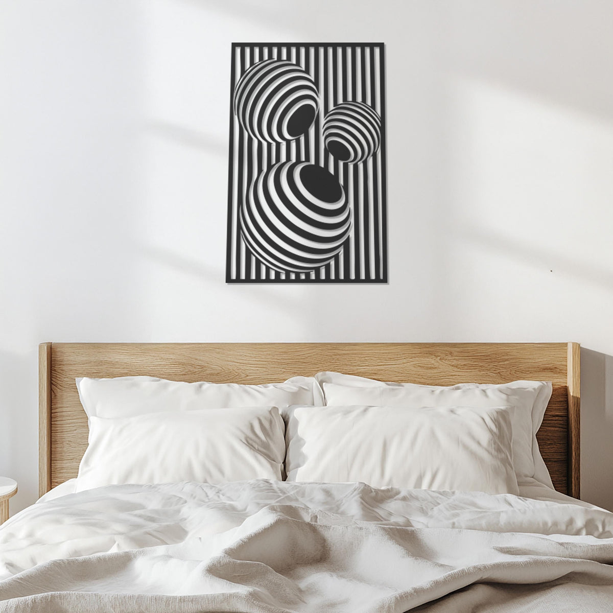 3D Optical Illusion Metal Wall Art, Geometric Abstract Panel, Modern Illusion Home Decor, Contemporary Wall Hanging Sculpture, Wall Decor