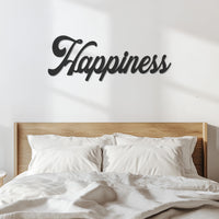 Happiness Metal Wall Art Sign, Customizable Inspirational Word Decor, Script Typography Home Office Wall Decor, Positive Modern Wall Accent 5
