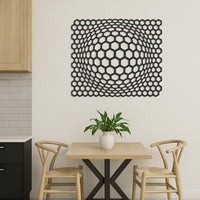 Modern Hexagon 3D Optical Illusion Wall Art, Geometric Honeycomb Metal Wall Decor for Living Room, Modern Wall Sculpture Gift Idea, Wall Art 3