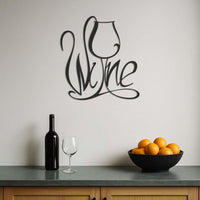 Wine Wall Art Metal Sign, Modern Wine Glass Kitchen Decor,Metal Typography Wall Hanging for Bar Area or Wine Cellar,Wine Lover Gift,Wall Art 2