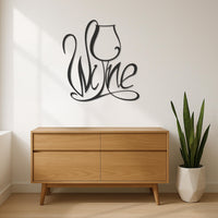 Wine Wall Art Metal Sign, Modern Wine Glass Kitchen Decor,Metal Typography Wall Hanging for Bar Area or Wine Cellar,Wine Lover Gift,Wall Art 6