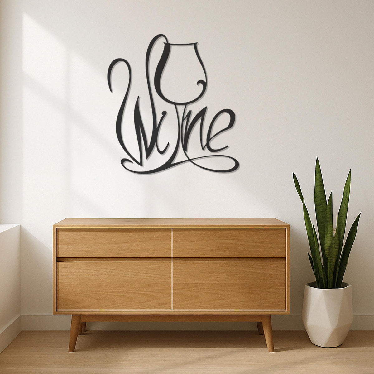 Wine Wall Art Metal Sign, Modern Wine Glass Kitchen Decor,Metal Typography Wall Hanging for Bar Area or Wine Cellar,Wine Lover Gift,Wall Art